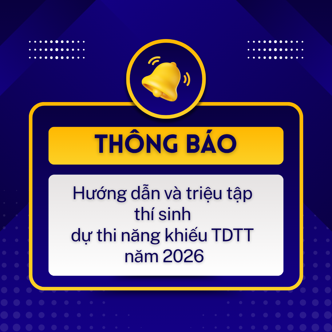 Thông báo hướng dẫn và triệu tập thí sinh dự thi năng khiếu TDTT năm 2026