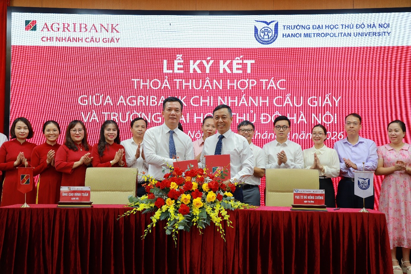 Trường Đại học Thủ đô Hà Nội và Agribank Chi nhánh Cầu Giấy ký kết thỏa thuận hợp tác giai đoạn mới