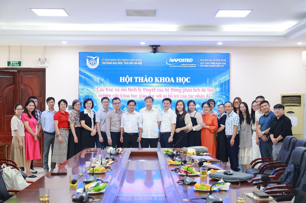 Hội thảo “Cấu trúc và mô hình lý thuyết của hệ thống phân tích dữ liệu nghiên cứu khoa học giáo dục với sự hỗ trợ của tác nhân AI”