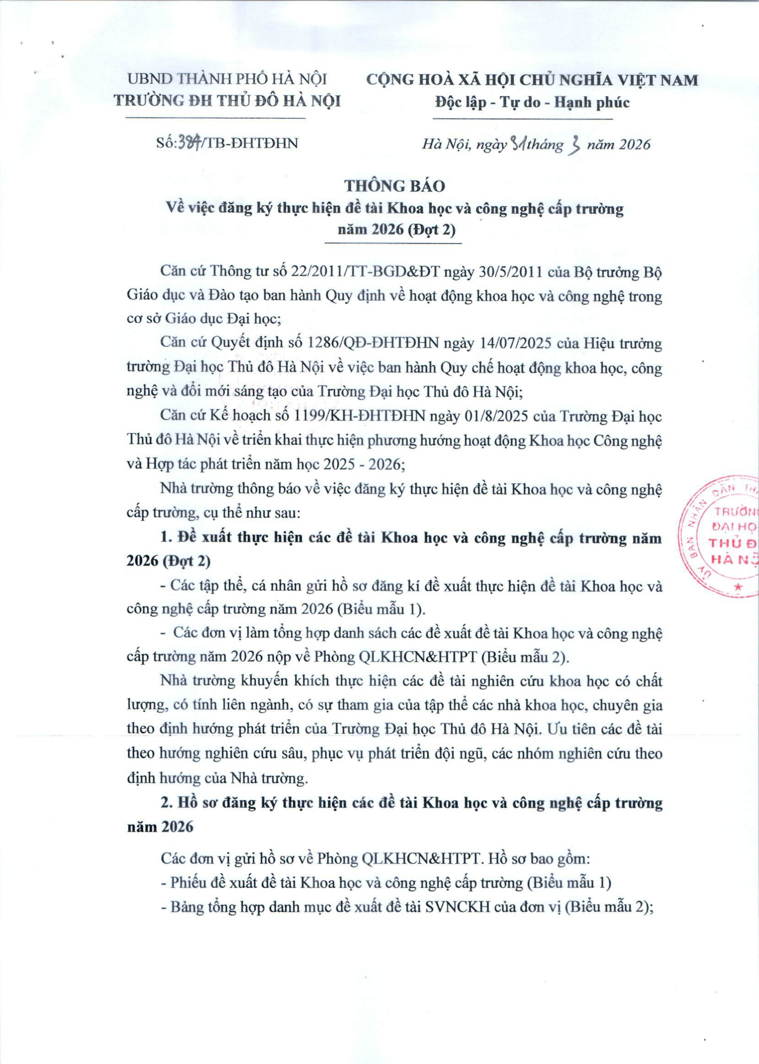 đề tài Khoa học và công nghệ cấp trường