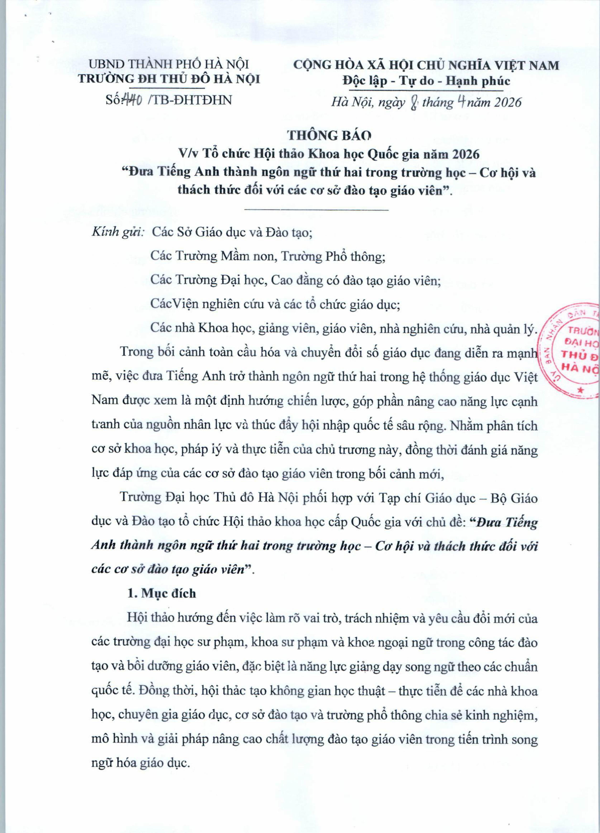 Đưa Tiếng Anh thành ngôn ngữ thứ hai trong trường học