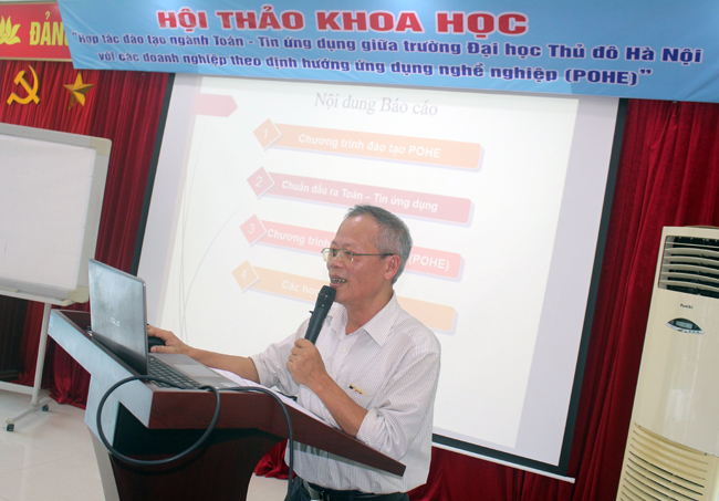 Hội thảo “Hợp tác đào tạo ngành Toán – Tin ứng dụng giữa Trường Đại học Thủ đô Hà Nội với các doanh nghiệp theo định hướng ứng dụng nghề nghiệp (POHE)”